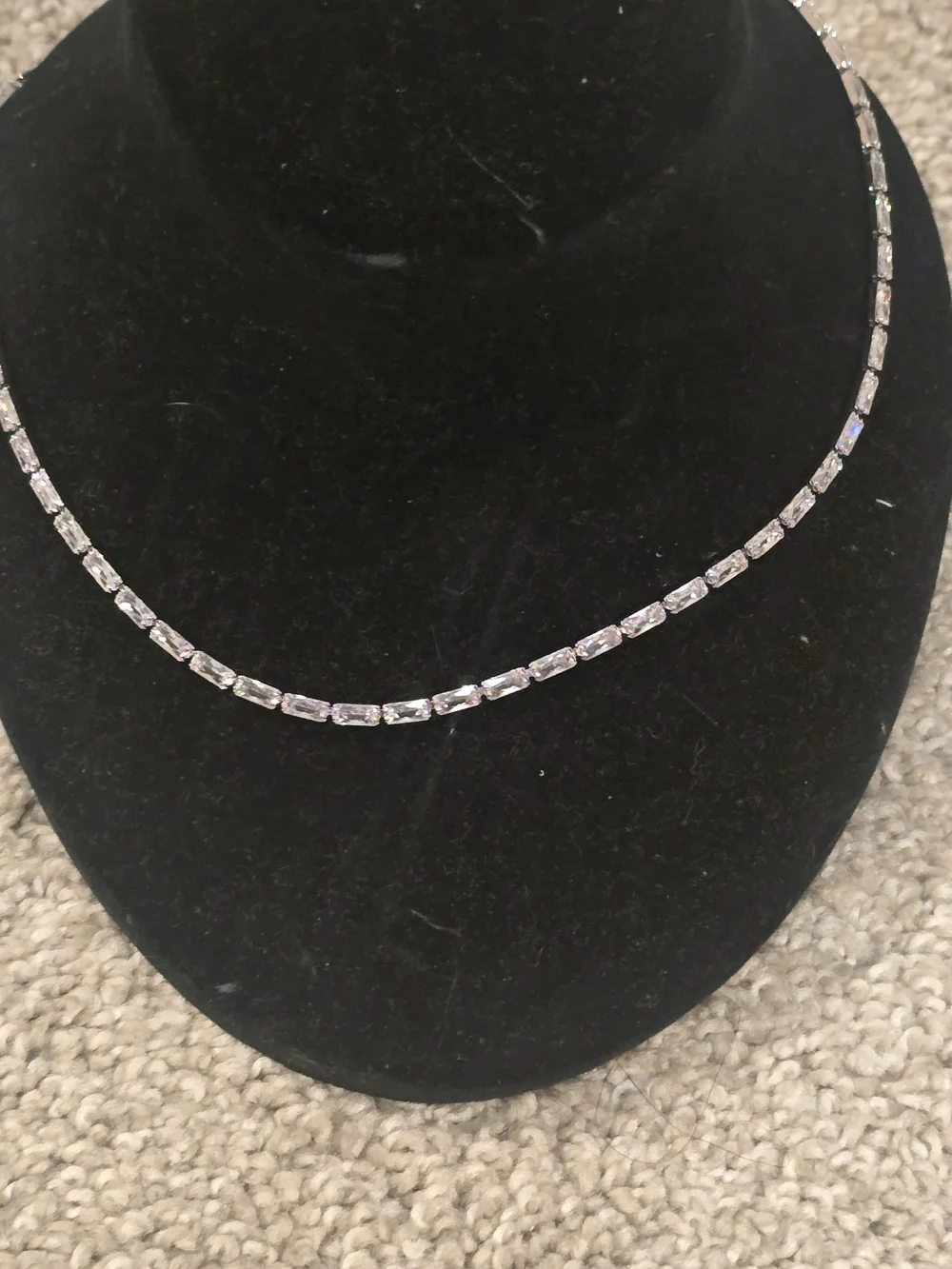 Dubai Jewelry Silver Cubic Zirconia Tennis Necklace - Women Jewelry